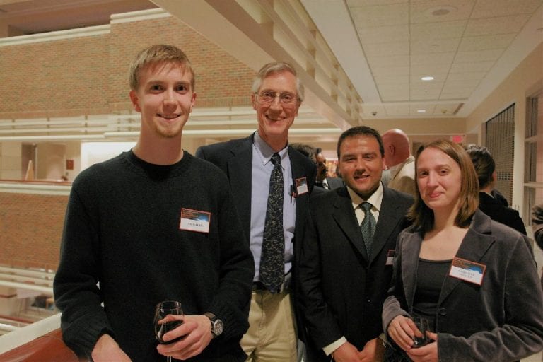 Nobel Laureate Dr. John C. Mather and students David Butts, Kamen Kozarev, and Christina Prested