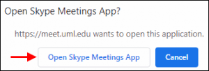 Open Skype Meetings App
