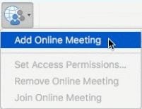 Add Online Meeting Menu Option